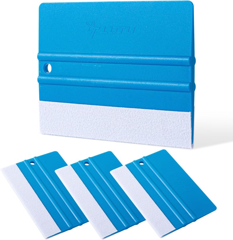 LTLUTU Tint Kit, Glass Tinting Tool, 3-Piece Blue Plastic Squeegee Tool Set for Automotive Vinyl Wrap, Window Privacy and Frosted Film Installation, Wallpaper Decal Construction - Image 1